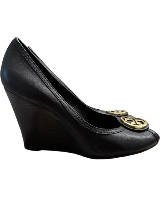 TORY BURCH PEEP-TOE SALLY WEDGES - Picture 5 of 7